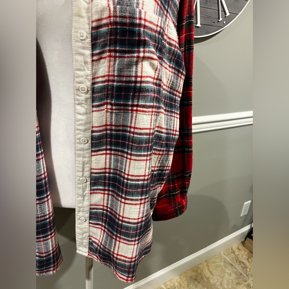 Women's American Eagle Plaid Flannel Button Down Long Sleeve Shirt - Siz… - Picture 6 of 15